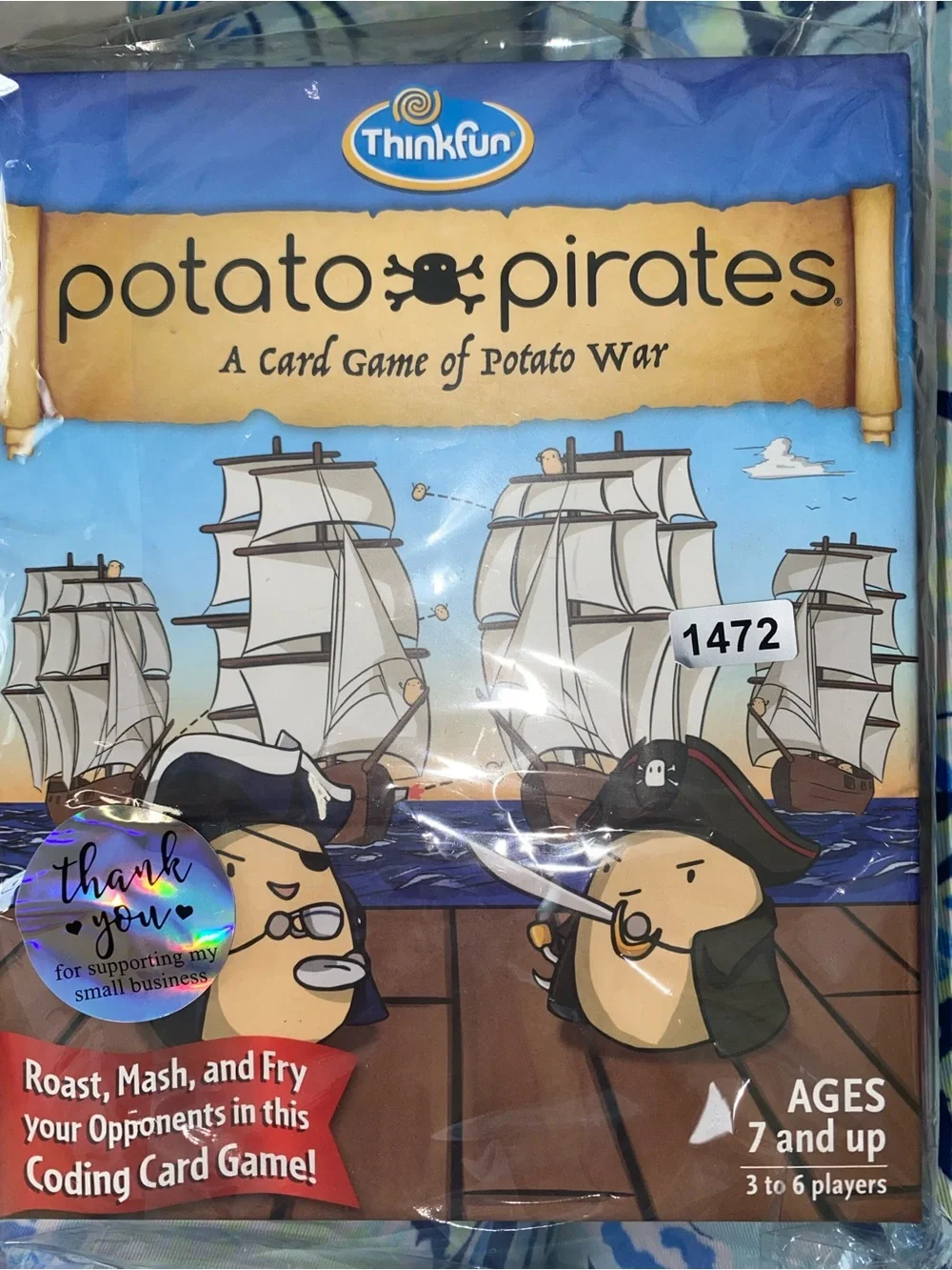 Think! Potato Pirates Card Game - Blue and Tan Artwork